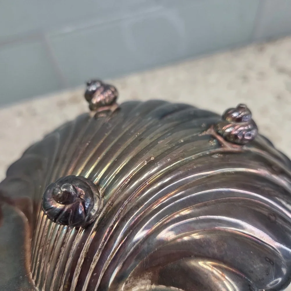 International Silver Company Shell Dish Silver‎ Plate Footed Trinket Tray 676